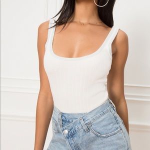 By the way. Ferrah Lurex Bodysuit with silver trim